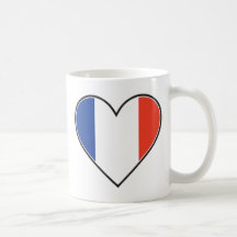 Drapeau français de coeur mugs à café