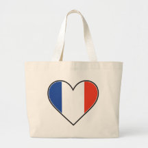 Drapeau français de coeur sac