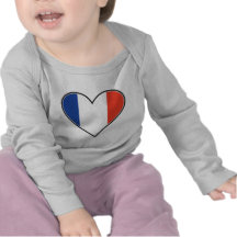 Drapeau français de coeur t-shirt