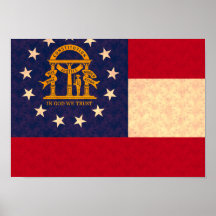 Drapeau géorgien de motif vintage posters