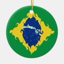 Drapeau Gnarly du Brésil Ornements De Noël