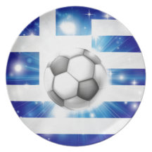Drapeau grec du football assiette