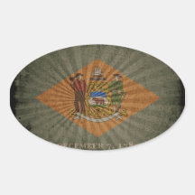 Drapeau grunge frais du Delaware Autocollants
