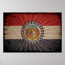 Drapeau grunge frais du Missouri Poster