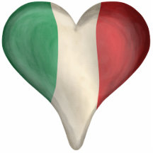 Drapeau italien à un coeur découpages en acrylique