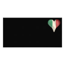 Drapeau italien à un coeur photocarte customisée