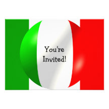 Drapeau italien avec l'invitation de bulle
