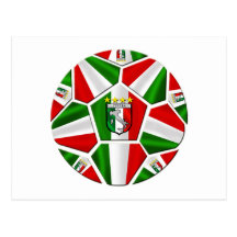 Drapeau italien de ballon de football de l'Italie  Cartes Postales