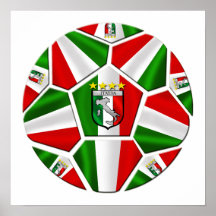 Drapeau italien de ballon de football de l'Italie  Posters