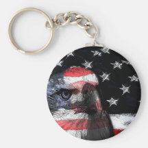 Drapeau Keychain (Américain Eagle) Porte-clefs