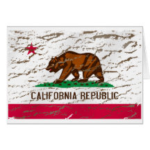 Drapeau lavé par machine de la Californie rétro Carte