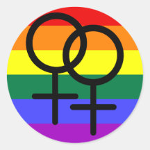 Drapeau lesbien de fierté coloré par arc-en-ciel adhésif
