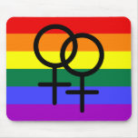 Drapeau lesbien de fierté coloré par arc-en-ciel tapis de souris