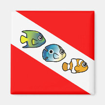 Drapeau mignon de piqué de Scubadorable Magnets