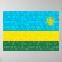 Drapeau moderne de Rwandais de motif Affiches
