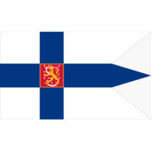 Drapeau naval d'arrière - plan gris de la Finlande Photo En Découpe