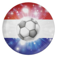 Drapeau néerlandais du football assiette