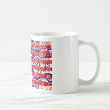 drapeau numérique (Etats-Unis) et carte Tasse