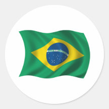 Drapeau onduleux du Brésil Adhésif