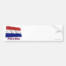 Drapeau Paye-Bas des français d'avec le nom en Adhésifs Pour Voiture