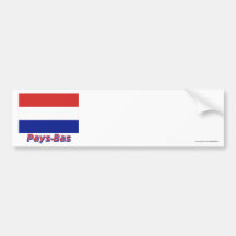 Drapeau Paye-Bas des français d'avec le nom en Autocollant Pour Voiture