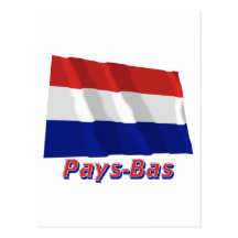 Drapeau Paye-Bas des français d'avec le nom en Cartes Postales