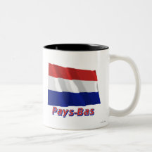Drapeau Paye-Bas des français d'avec le nom en Mug