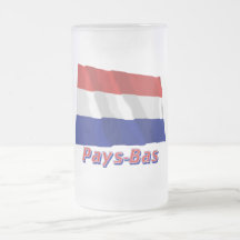 Drapeau Paye-Bas des français d'avec le nom en Tasses À Café