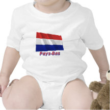 Drapeau Paye-Bas des français d'avec le nom en T-shirts