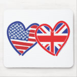 Drapeau plat d'Union Jack Etats-Unis Tapis De Souris