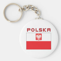 Drapeau polonais de faucon avec Polska Porte-clefs
