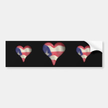 Drapeau portoricain à un coeur adhésifs pour voiture