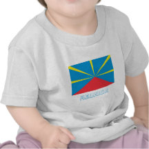 Drapeau proposé de Reunion Island avec le nom T-shirts