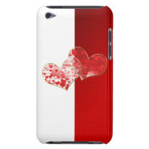 Drapeau rouge et blanc de l'amour coques iPod Case-Mate