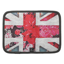 Drapeau rouge girly élégant floral et de dentelle  agenda folio