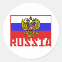Drapeau russe adhésif rond