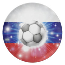 Drapeau russe du football assiette pour soirée