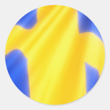 Drapeau suédois autocollant rond