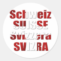 Drapeau suisse de cadeau de langues officielles de adhésifs ronds