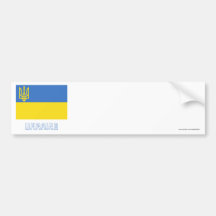 Drapeau traditionnel de l'Ukraine avec le nom Adhésifs Pour Voiture
