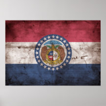 Drapeau usé du Missouri ; Poster