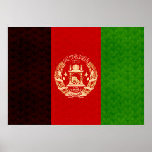 Drapeau vintage d'Afghan de motif Posters