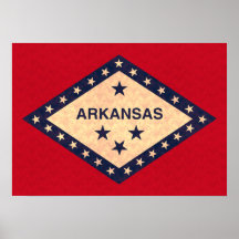 Drapeau vintage d'Arkansan de motif Posters