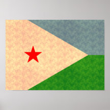 Drapeau vintage de Djibouti de motif Affiche