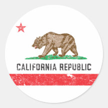 Drapeau vintage de la Californie Autocollant