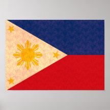 Drapeau vintage de Philippin de motif Posters