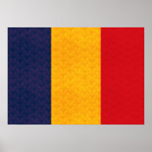 Drapeau vintage de Roumain de motif Posters