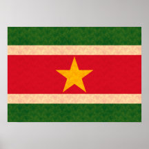 Drapeau vintage de Surinamer de motif Posters