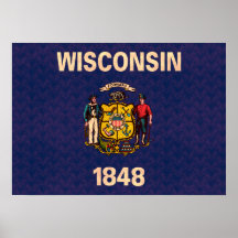 Drapeau vintage de Wisconsinite de motif Posters