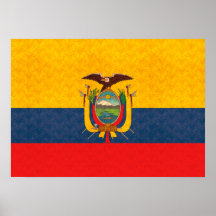 Drapeau vintage d'Equatorien de motif Poster